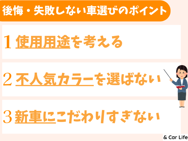 後悔・失敗しない車選びのポイント